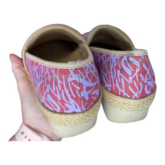 Dansko Jute Pro Clogs Blue Red Animal Print Slip Resistant Size 36/US 5.5 - Picture 7 of 7